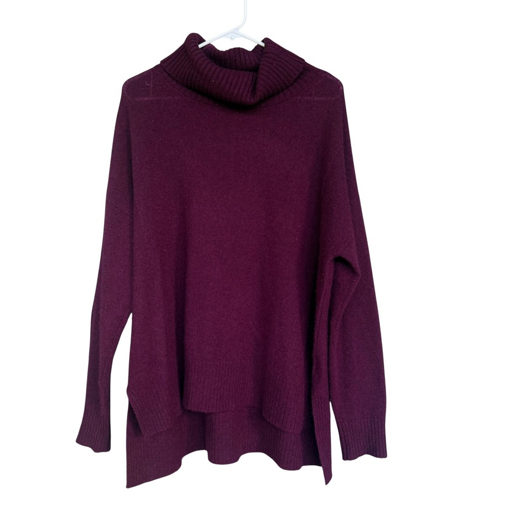 Spring + Mercer Sweater Womens XL Purple 100% Cashmere Turtleneck Oversized